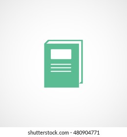 Book Green Flat Icon On White Background