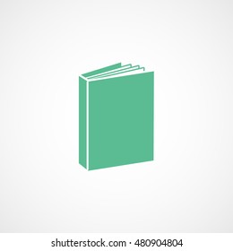 Book Green Flat Icon On White Background