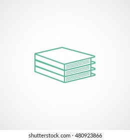 Book Green Line Icon On White Background