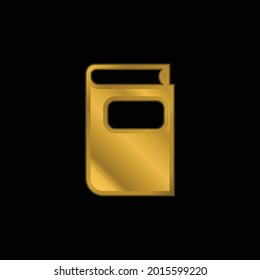 Libro Forma negra bruta icono metálico chapado en oro o vector de logotipo