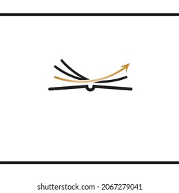 A book and a grow arrow logo design. Education and success. Gold arrow. Vector logo design template.