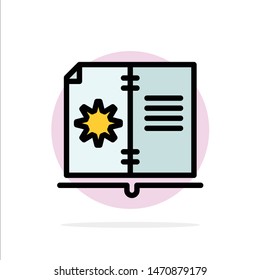 Book, Guide, Hardware, Instruction Abstract Circle Background Flat color Icon. Vector Icon Template background