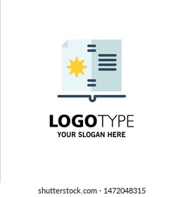 Book, Guide, Hardware, Instruction Business Logo Template. Flat Color