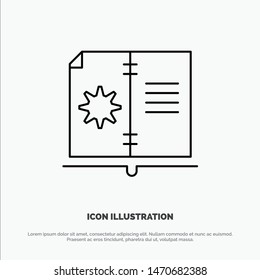 Book, Guide, Hardware, Instruction Line Icon Vector. Vector Icon Template background