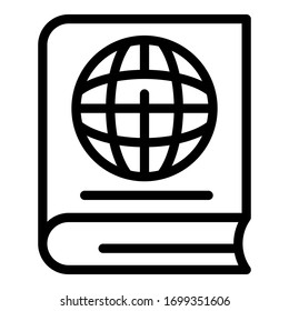 Book guide icon. Outline book guide vector icon for web design isolated on white background