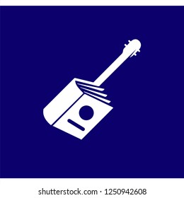 book guitar logo vector template