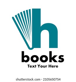 book h letter vector logo template. This design use font symbol suitable for education