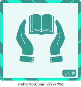Book and hand
