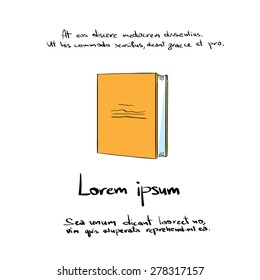 Book Hand Draw Color Icon Vector Illustration
