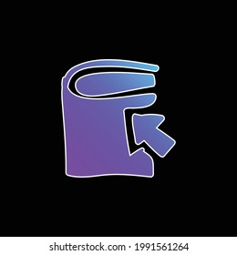 Book Hand Drawn With An Arrow blue gradient vector icon