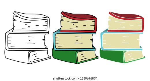 book hand drawn design vector