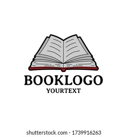 book hand drawn logo design