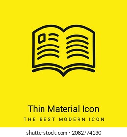 Páginas abiertas dibujadas a mano de libro icono de material amarillo brillante mínimo