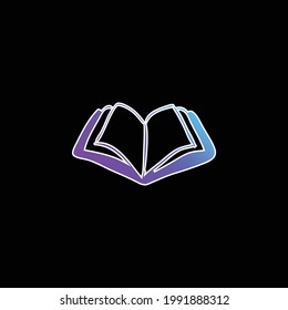 Icono del vector de gradiente azul de la herramienta abierta de mano de libro