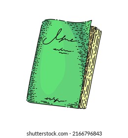 book hand drawn vector. school literature, paper study, library knowledge, page cover book sketch. isolated color illustration