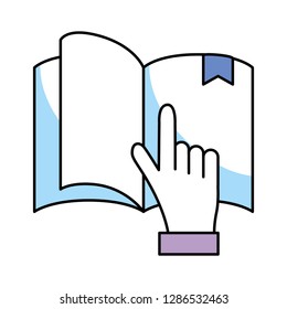 book with hand holding
