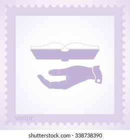 book and hand, icon