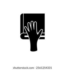 Book and Hand icon. Court icon. lawyer and justice icon logo vector.