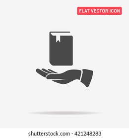 Book and hand icon. Vector concept illustration for design.