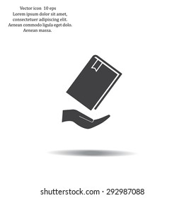 book in hand, vector illustration