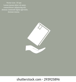 book in hand, vector illustration