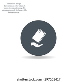 book in hand, vector illustration
