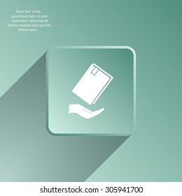 book in hand, vector illustration