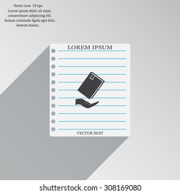 book in hand, vector illustration