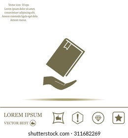 book in hand, vector illustration