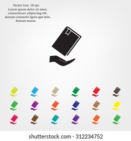 book in hand, vector illustration