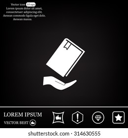 book in hand, vector illustration