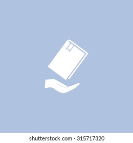book in hand, vector illustration