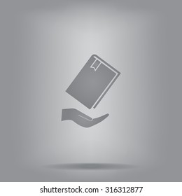 book in hand, vector illustration