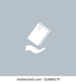 book in hand, vector illustration