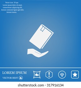 book in hand, vector illustration