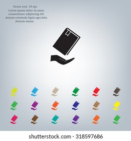 book in hand, vector illustration