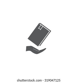 book in hand, vector illustration