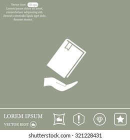 book in hand, vector illustration