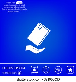 book in hand, vector illustration