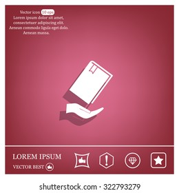 book in hand, vector illustration