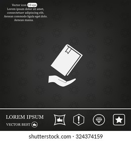 book in hand, vector illustration