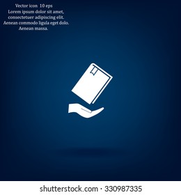book in hand, vector illustration