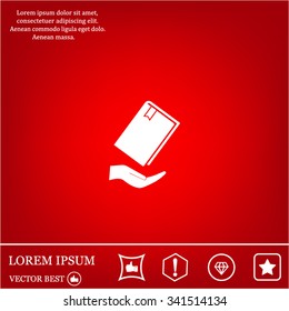 book in hand, vector illustration