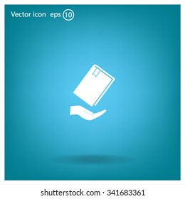 book in hand, vector illustration