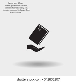 book in hand, vector illustration