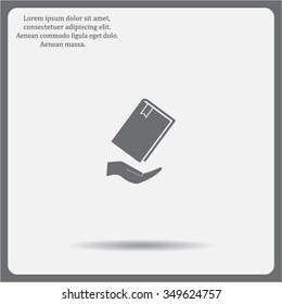 book in hand, vector illustration