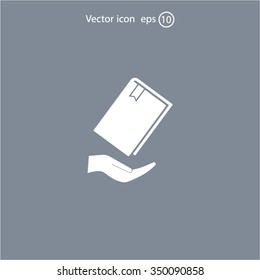 book in hand, vector illustration