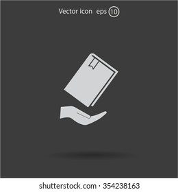 book in hand, vector illustration