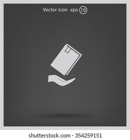 book in hand, vector illustration