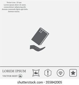 book in hand, vector illustration